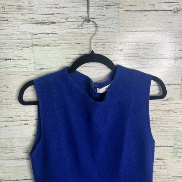 Anthropologie Sparrow large  Wool Blue Peplum Dress size large - Picture 3 of 9